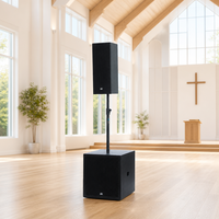Speaker Kolom Line Array DBK Dual 8 Inch dengan Subwoofer Aktif 18 Inch 800W Peak PA System untuk Gereja dan Pesta