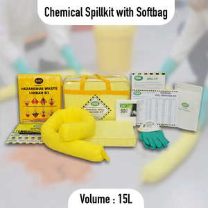 Chemical Spill Kit 15 Liter with Soft Bag Lightweight Chemical Spill Emergency Response Kit for Factory Vehicle Workshop - Product Image 3