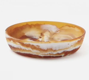 Resin Eco-Friendly <b>Mini</b> Designer Bowls Glossy Aqua Swirl Color Party Serving Salad Fruit Mixing <b>Foods</b> Home Hotel Restaurant - Product Image 1