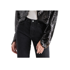 Steve Madden Juliet Cropped Piano Sequin Bolero Straight Silhouette Black Crop Top Fashion Element - Product Image 3