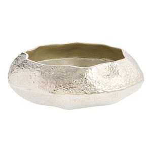 Decorative modern aluminum casting bowl designed for interior display giving striking metallic <b>aesthetic</b> for stylish home use - Product Image 3