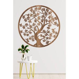 Decorazione murale albero della vita-ornamento, taglio Laser, pittura decorativa in legno, marrone-021