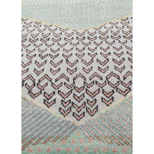 Tapis Manchaha grande surface bleu, noué à la main, en laine et soie de bambou, motif géométrique rectangulaire patchwork pour la maison, la voiture, le couloir - Modèle - Product Image 3