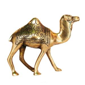 Camello de latón hecho a mano de alta calidad con grabado acabado dorado para decoración Metal artesanías árabes camello - Product Image 2