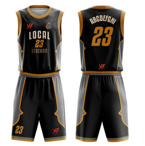 Ensemble de maillot de basket-ball personnalisé double face en maille respirante grande taille 2026, impression numérique, uniforme réversible unisexe, 100% coton - Product Image 4