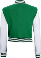 Logo personnalisé femmes laine polaire veste pas cher blanc crop top plaine letterman baseball varsity veste