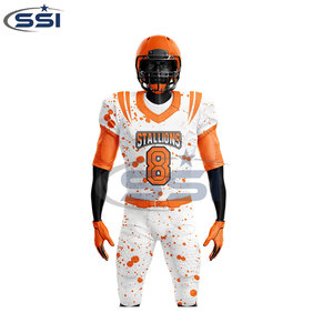 ชุดยูนิฟอร์มอเมริกันฟุตบอลชายคุณภาพสูง 100% โพลีเอสเตอร์ ระบายอากาศได้ดี รับสั่งทำโลโก้ พิมพ์ซิลค์สกรีน ขายส่ง ราคาดีที่สุด - Product Image 4