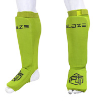 BLAZE FIGHT GEAR Protège-tibias en cuir véritable à séchage rapide pour une protection des jambes à fort impact, boxe, arts martiaux, kickboxing, Muay Thai