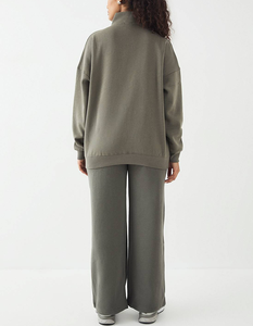 Conjunto Deportivo de 2 Piezas para Mujer, Algodón Orgánico 2026, Corte Holgado, Ropa Deportiva Informal para Otoño e Invierno, Sudadera con Cuello de Media Cremallera - Product Image 4