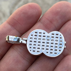 Designer Dolor Sign Hip Hop Round Cut Moissanite Diamonds Iced Out Bust Down Pendant Made By 925 Sterling Silver - Product Image 4