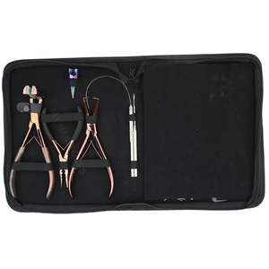 Kit complet d'outils pour extensions de cheveux comprenant des pinces à extensions de cheveux Beads, des boucles de fil, des aiguilles en C, un outil pour les doigts, un pince à sceller le ruban - Product Image 5