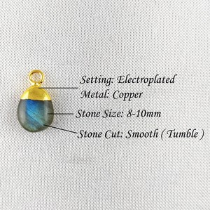 Dendrite Opale 10mm Smooth Tumble Pendentif en cuivre plaqué or Bijoux en cristal de pierre véritable Mariage à la mode pour la fabrication - Product Image 5