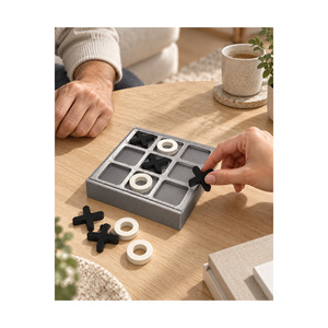 Juego de Mesa Moderinna con Tapa Deslizante, en Caja Decorativa, Resistente, con Diseño de Carbono Impact X-O-X, para Fiestas - Product Image 1