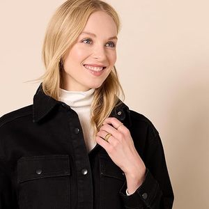 Chaqueta Camisa Acolchada de Mezclilla Gruesa de Corte Holgado para Mujer, Estilo Urbano Informal de Invierno con Bordado Transpirable - Product Image 3