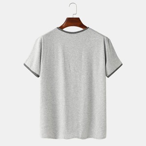 Meilleure qualité 100% coton T-shirts pour hommes Logo personnalisé O Neck Respirant Casual Wear O-Neck Loose Fit T-Shirt sur des prix bon marché - Product Image 4