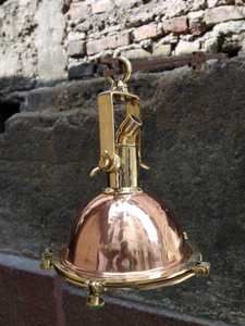 Beautiful Brass Ship <b>Light</b> Marine Brass and Copper Hanging <b>Small</b> <b>Light</b> with Hook Metal Gift by Calvin Handicraft - Product Image 6