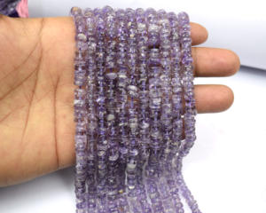 Brazilian 10mm Strands of Handmade Smooth Cut Heishi Shape Amethyst Gemstone Beads for <b>Jewelry</b> Making <b>Findings</b> <b>Components</b> - Product Image 4