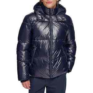 Men's Casual <b>Winter</b> Puffer Jacket Detachable <b>Hood</b> Plus Size Zipper Button Decoration Cotton Filled <b>Coat</b> OEM/ODM Wholesale - Product Image 1