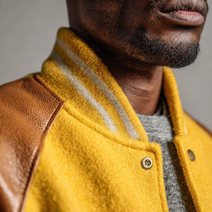 Veste universitaire oversize pour homme, épaules tombantes, boutonnée, haut de veste universitaire, vestes universitaires de baseball amples pour homme - Product Image 5