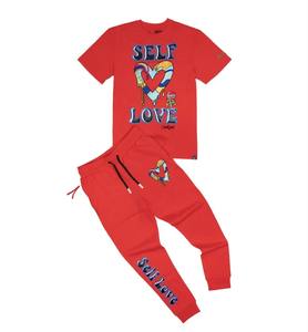 Ensemble de Fitness deux pièces pour hommes, survêtement décontracté d'été, costume pour hommes, manches courtes, Polo, T-shirt, pantalon, ensembles deux pièces - Product Image 1