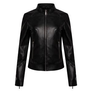 Chaqueta de cuero genuino para mujer de nuevo diseño clásico 2025, chaqueta de cuero estampado para mujer de alta calidad, chaqueta de cuero genuino para la venta - Product Image 3