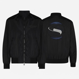 Chaqueta Bomber Ligera Negra, Chaqueta Letterman Personalizada con Bordado, Chaqueta de Invierno Lisa con Botones y Parches, Chaqueta Vintage a la Moda - Product Image 5