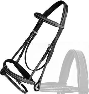 Bride de cheval de qualité supérieure en cuir véritable course de chevaux bride équestre réglable course de chevaux bride équestre - Product Image 6
