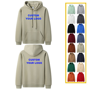 Sweat-shirt à capuche 400g personnalisé pour hommes, veste d'hiver avec impression en relief, vêtements en molleton rembourré - Product Image 2