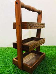 Cesta organizadora de cocina en relieve tradicional, hermosa cesta de cocina artesanal en madera, cesta de cocina artesanal en madera - Product Image 5