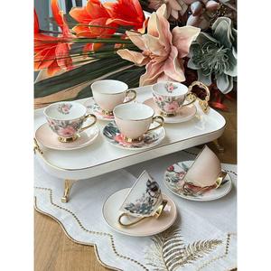ถ้วยกาแฟตุรกีลายดอกไม้สีทอง12ชิ้นสำหรับ6คน - Product Image 1