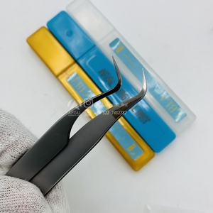 High Quality Precision Stainless Steel Eyelash Tweezers Sustainable Polish Sand <b>Micro</b> Fiber Tip for Eyelash <b>Extensions</b> - Product Image 1