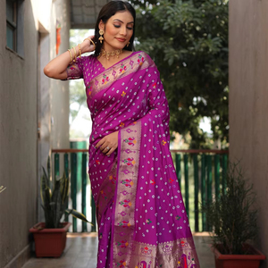 Calidad Premium Dola seda suave Bandhej Sarees todos hechos a mano Bandhej Jari tejido muy bonito Butti cuerpo para indio paquistaní - Product Image 1