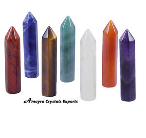 Obélisque en lapis-lazuli, agate, pointe de cristal, pierres précieuses en gros, baguettes de guérison, acheter en ligne chez Amayra Crystals Exports India - Product Image 3