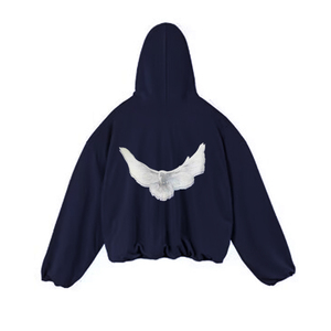 เสื้อสเวตเตอร์ลายนกพิราบสำหรับฤดูใบไม้ร่วงฤดูหนาวยุโรปและสหรัฐอเมริกาเสื้อฮู้ดยอดนิยมดีไซน์โปรไฟล์เสื้อฮู้ดคู่ - Product Image 2