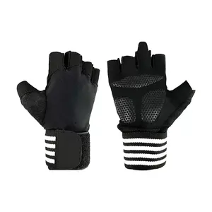 Gants de musculation avec protection complète de la paume, gants de musculation avec enveloppements de poignet, soutien pour les gants de sport, salle de sport - Product Image 1