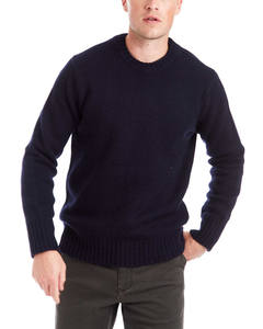 เสื้อสเวตเตอร์ไนลอนขนแกะสำหรับผู้ชายเสื้อสเวตเตอร์คอกลมสีล้วนแบบ80%/20% - Product Image 4