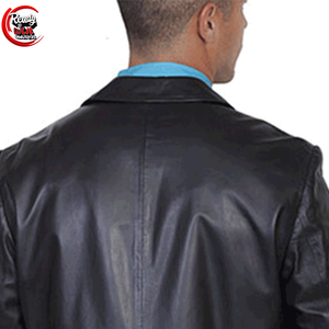 Haute qualité 100% cuir véritable Style britannique décontracté coupe ajustée Blazer pour hommes respirant doublure poches hiver affaires - Product Image 5