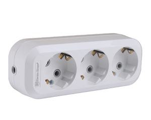 Enchufe de extensión blanco de 3 vías con conexión a tierra sin cable IP22 16A 220-250V UE/Reino Unido/EE. UU. Regleta de alimentación estándar ABS resistente al fuego - Product Image 3