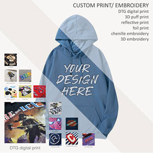 เสื้อฮู้ดสตรีทแวร์ฤดูหนาวสีเทอร์ควอยซ์/เทล แบบสั่งทำพิเศษ สไตล์วิทยาลัย ทรงโอเวอร์ไซส์ เรียบง่าย สำหรับผู้ชาย - Product Image 3