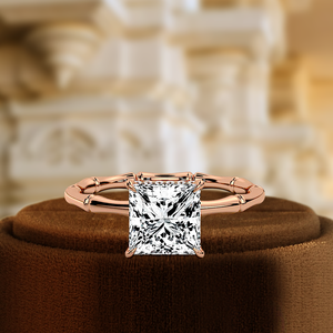 Anillo de Compromiso con Diamante Cultivado en Laboratorio, Anillo de Boda con Diamante de Corte Princesa de 1 Quilate con Certificado IGI, Anillo de Regalo para Ella, Oro Sólido de 14K - Product Image 6