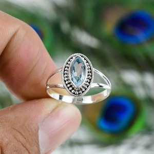 Handmade 925 <b>Sterling</b> <b>Silver</b> Agate Bezel <b>Set</b> <b>Ring</b> for Women's Rhodium Plated Solid Wedding Engagement Party Jewelry Trendy - Product Image 2