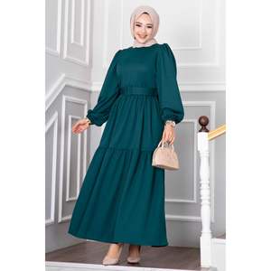 Vestido Hijab con cinturón Beliz en accesorio de ropa musulmana tradicional de gasolina - Product Image 6