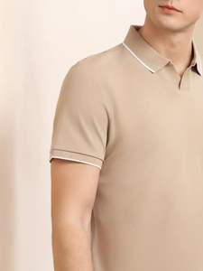 Chemise POLO confortable pour hommes |   Chemise classique à 3 boutons, col à revers, style décontracté, manches courtes, couleur unie, prix bas - Product Image 4