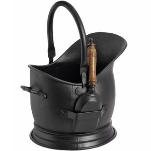 Iron <b>coal</b> bucket with elegant antique design and strong grip handle for both indoor fireplace and outdoor fire pit - Product Image 5