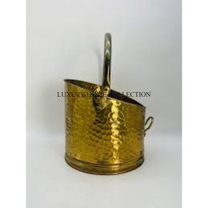 Elegant farmhouse-style metal charcoal <b>bucket</b> with distressed finished ideal for outdoor grilling and <b>fire</b> pit maintenance - Product Image 4