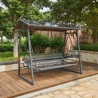 Fauteuil suspendu de jardin moderne 4 places super confortable en aluminium avec auvent pour cour, école, parc, patio
