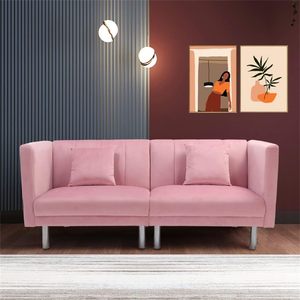 Elegante sofá cama de dos plazas de terciopelo con patas de metal para dormitorio, oficina, muebles de sala de estar elegantes de KD Furniture - Product Image 1