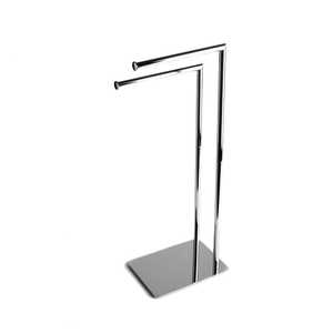 Support à 2 serviettes chromé avec base rectangulaire, articles de bain et de toilette - Product Image 1