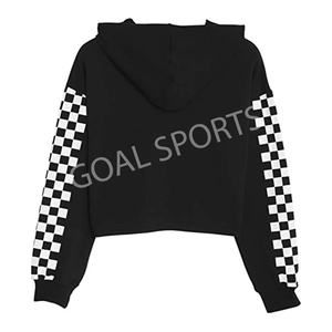 Sweat à capuche femme personnalisable Crop Top respirant polaire panneau latéral sublimation dernier logo design à capuche du Pakistan - Product Image 2