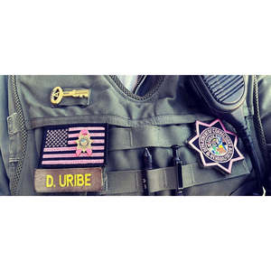 Patch drapeau américain ruban rose avec support Velcro, accessoire brodé en tissu pour chapeau - Product Image 2